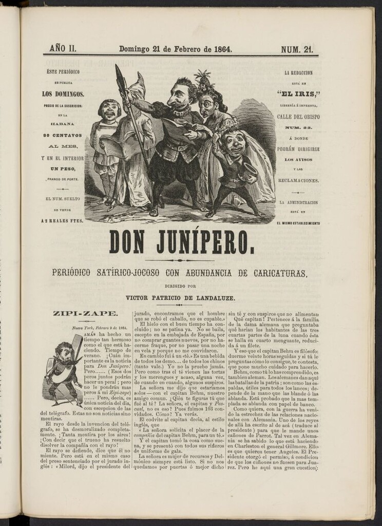 Miniatura de Don Junípero del 21 de febrero de 1864, nº 21