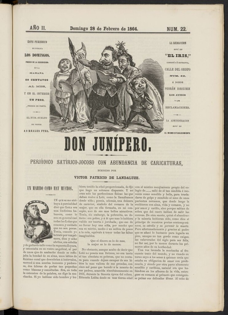 Miniatura de Don Junípero del 28 de febrero de 1864, nº 22