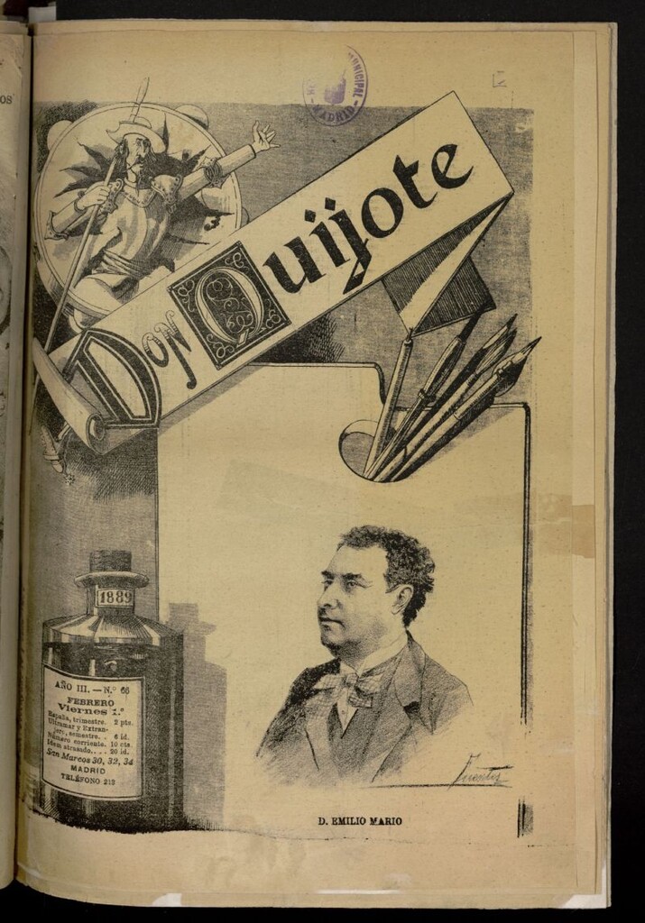 Miniatura de Don Quijote (Madrid, 1887) del 1 de febrero de 1889