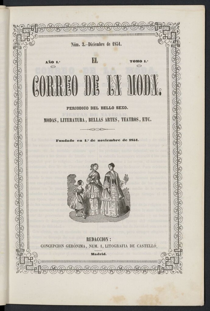Miniatura de El Correo de la Moda: periódico del bello sexo de diciembre de 1851, nº 3