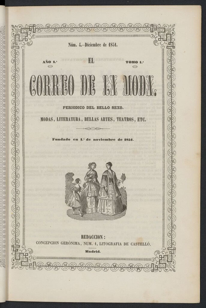 Miniatura de El Correo de la Moda: periódico del bello sexo de diciembre de 1851, nº 4