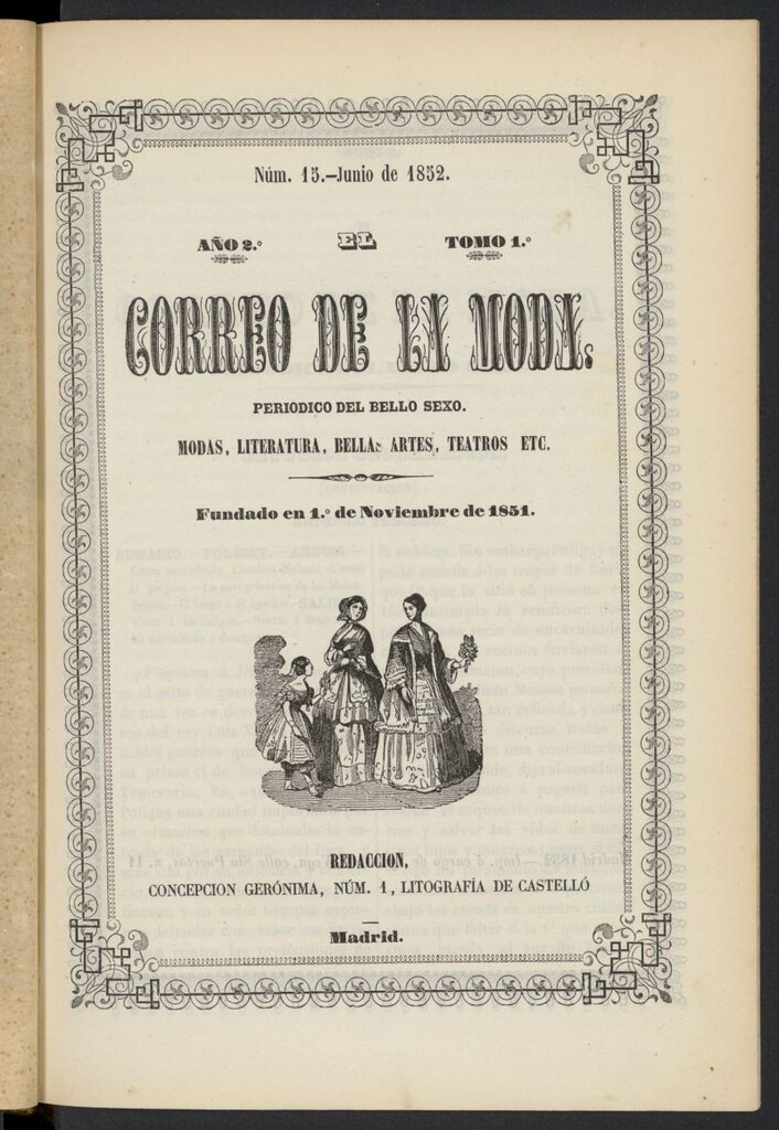 Miniatura de El Correo de la Moda: periódico del bello sexo de junio de 1852, nº 15