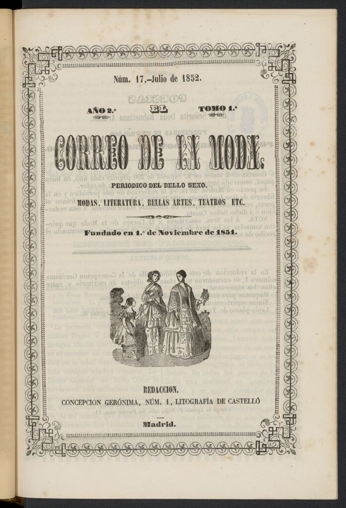 Miniatura de El Correo de la Moda: periódico del bello sexo de julio de 1852, nº 17