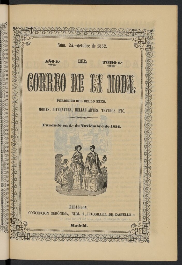 Miniatura de El Correo de la Moda: periódico del bello sexo de octubre de 1852, nº 24