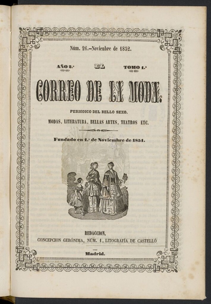 Miniatura de El Correo de la Moda: periódico del bello sexo de noviembre de 1852, nº 26
