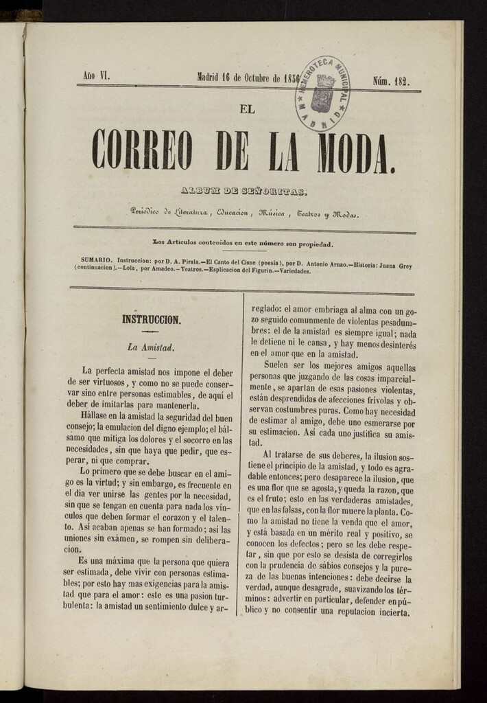 Miniatura de El Correo de la Moda: periódico del bello sexo del 16 de octubre de 1856