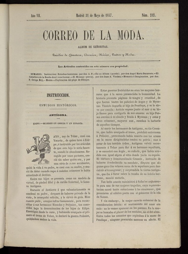 Miniatura de El Correo de la Moda: periódico del bello sexo del 31 de mayo de 1857