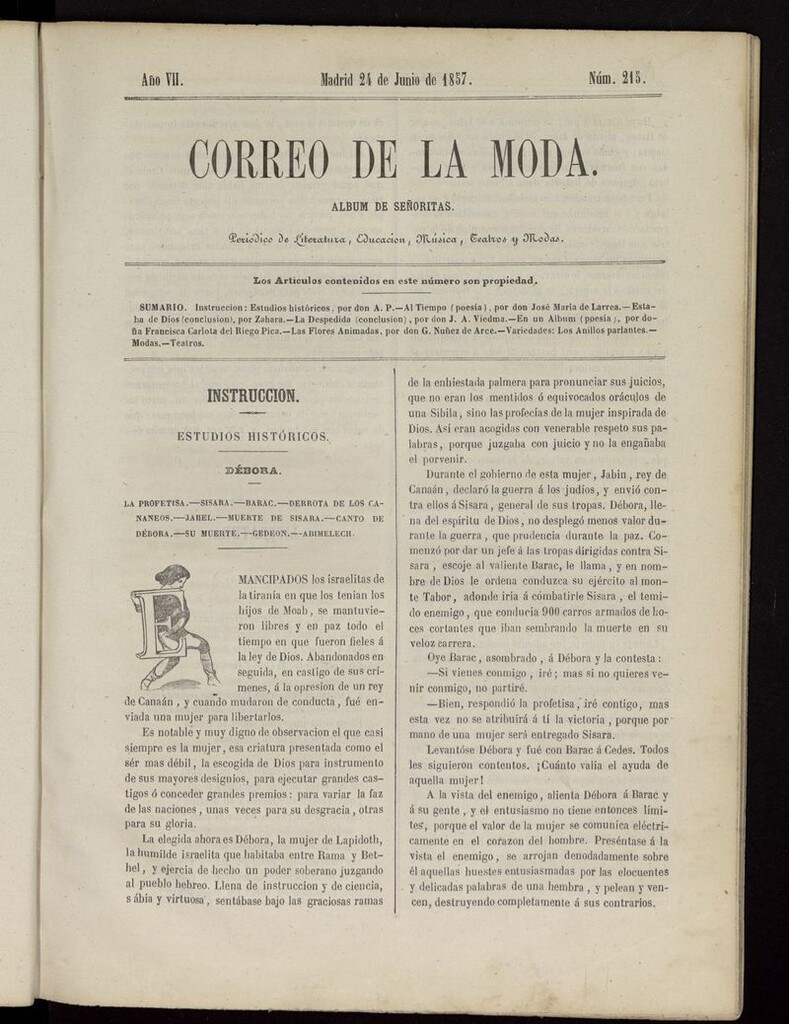 Miniatura de El Correo de la Moda: periódico del bello sexo del 24 de junio de 1857