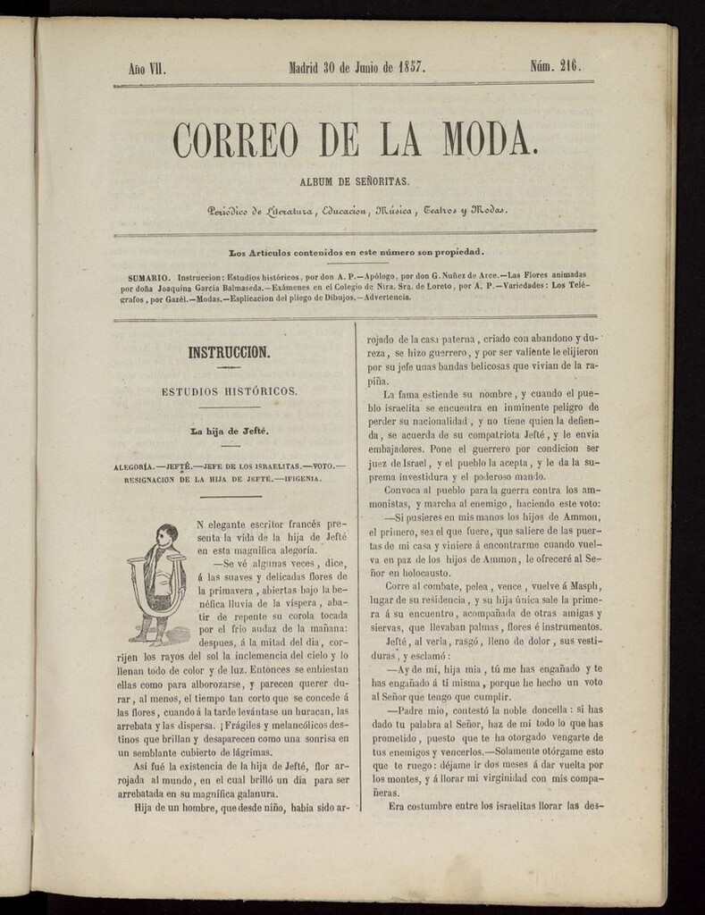 Miniatura de El Correo de la Moda: periódico del bello sexo del 30 de junio de 1857
