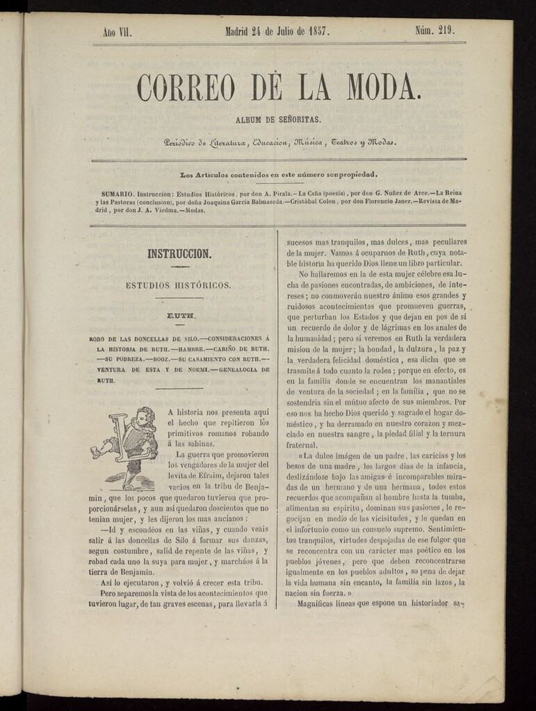 Miniatura de El Correo de la Moda: periódico del bello sexo del 24 de julio de 1857