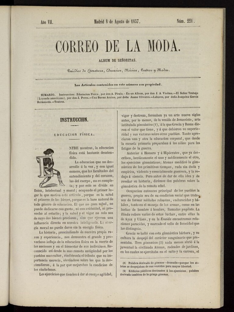 Miniatura de El Correo de la Moda: periódico del bello sexo del 8 de agosto de 1857
