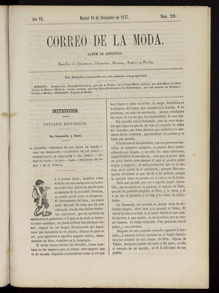 Miniatura de El Correo de la Moda: periódico del bello sexo del 16 de septiembre de 1857