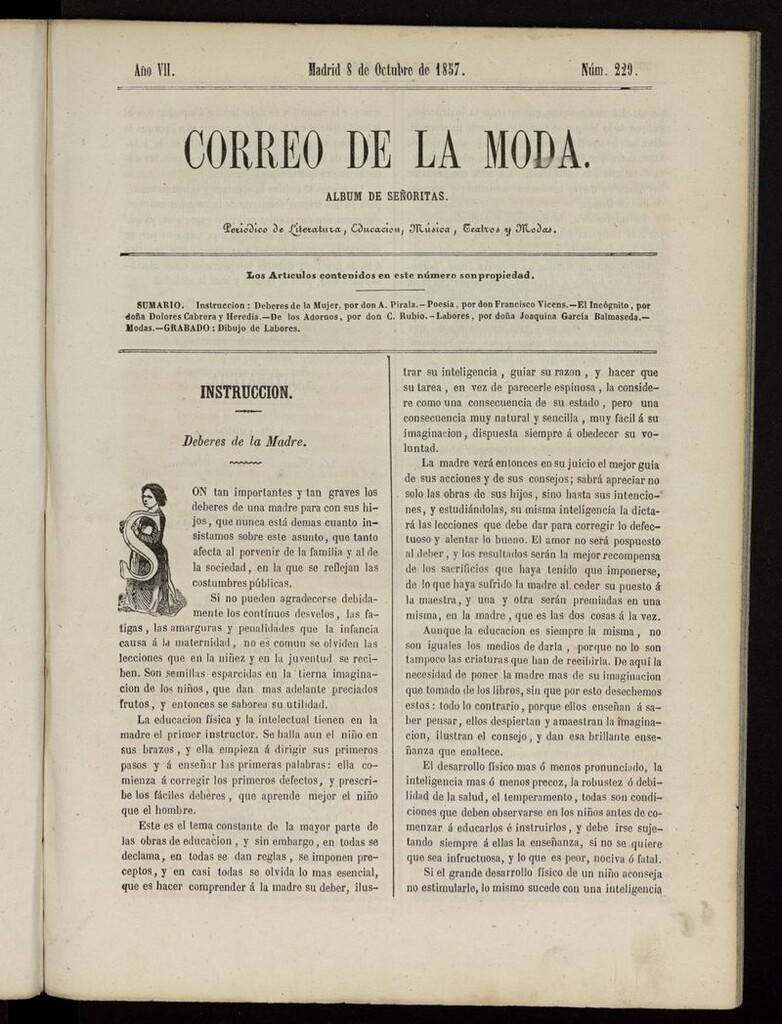Miniatura de El Correo de la Moda: periódico del bello sexo del 8 octubre de 1857
