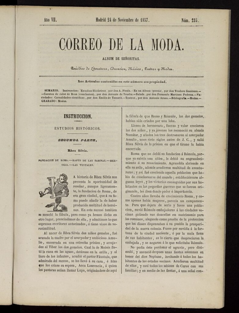 Miniatura de El Correo de la Moda: periódico del bello sexo del 24 de noviembre de 1857
