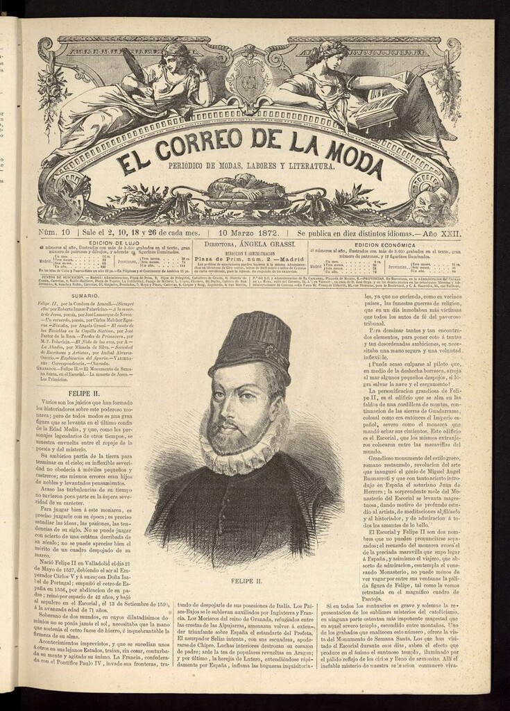 Miniatura de El Correo de la Moda: periódico del bello sexo del 10 de marzo de 1872