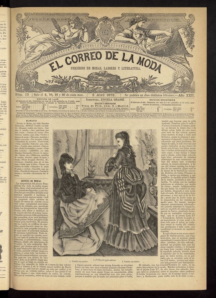 Miniatura de El Correo de la Moda: periódico del bello sexo del 2 de abril de 1872