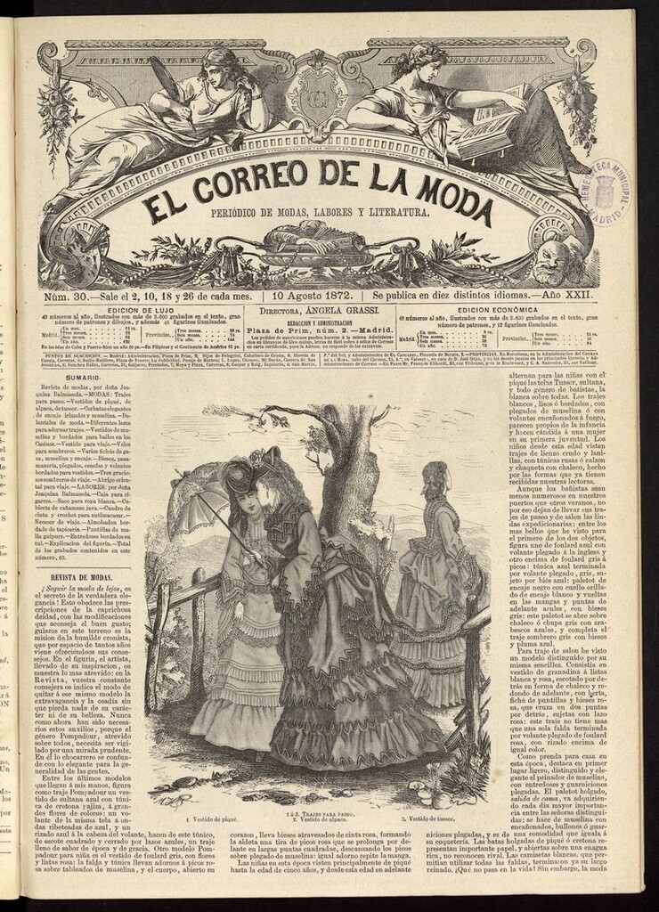 Miniatura de El Correo de la Moda: periódico del bello sexo del 10 de agosto de 1872