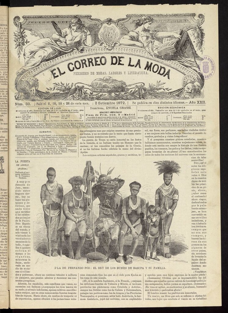Miniatura de El Correo de la Moda: periódico del bello sexo del 2 de septiembre de 1872