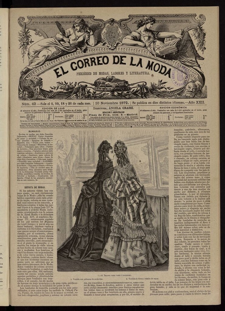 Miniatura de El Correo de la Moda: periódico del bello sexo del 10 de noviembre de 1872
