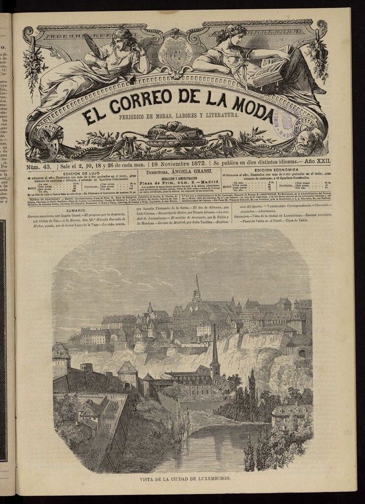 Miniatura de El Correo de la Moda: periódico del bello sexo del 18 de noviembre de 1872