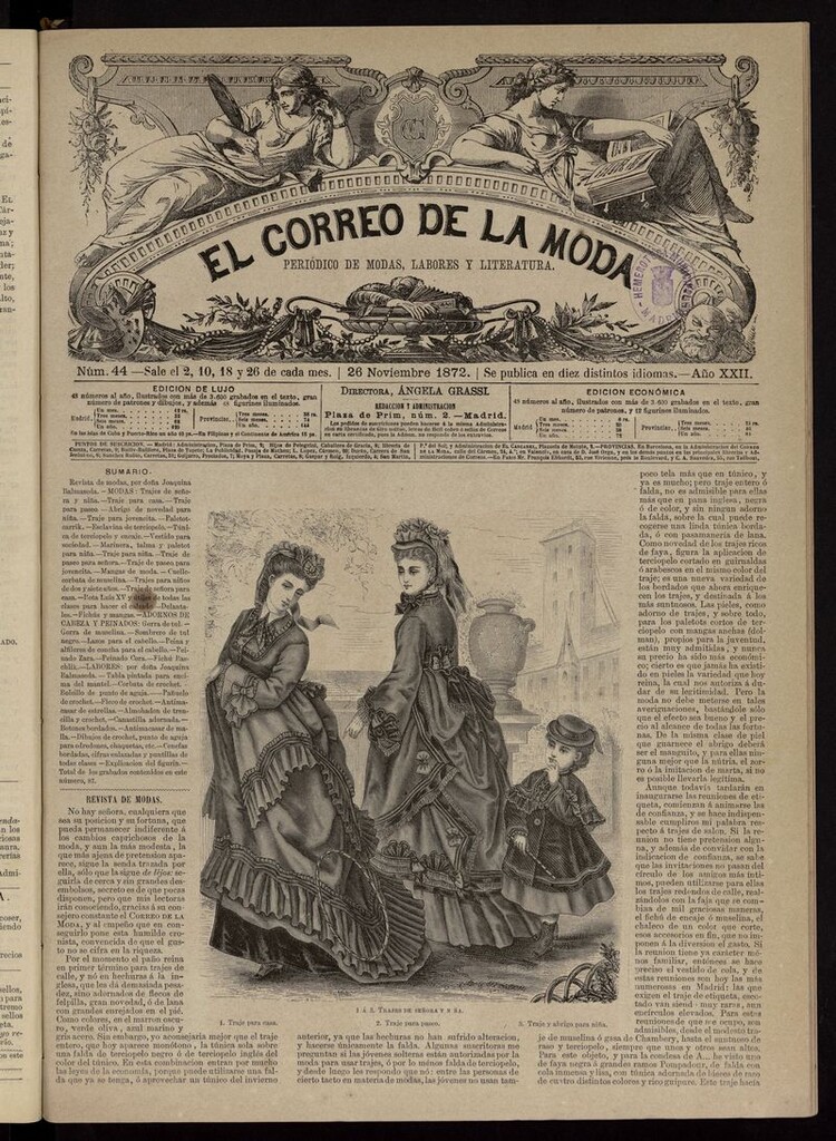 Miniatura de El Correo de la Moda: periódico del bello sexo del 26 de noviembre de 1872