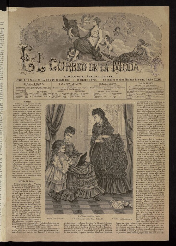 Miniatura de El Correo de la Moda: periódico del bello sexo del 2 de enero de 1873