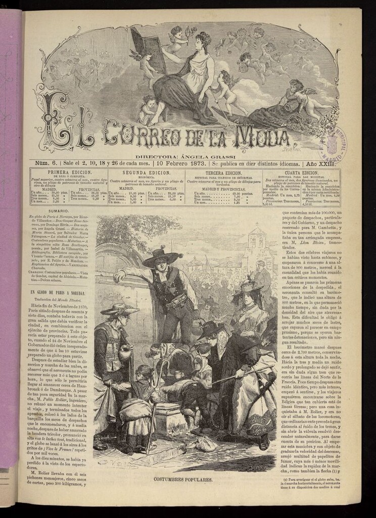 Miniatura de El Correo de la Moda: periódico del bello sexo del 10 de febrero de 1873