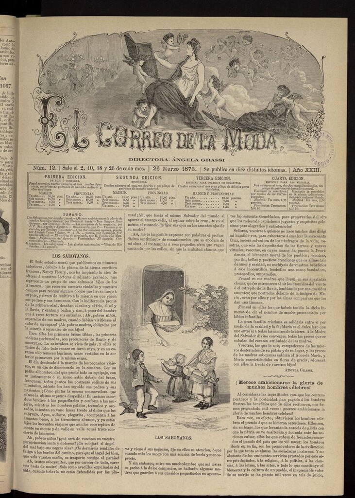 Miniatura de El Correo de la Moda: periódico del bello sexo del 26 de marzo de 1873