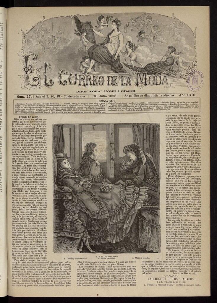 Miniatura de El Correo de la Moda: periódico del bello sexo del 18 de julio de 1873