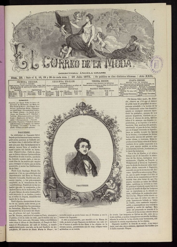 Miniatura de El Correo de la Moda: periódico del bello sexo del 26 de julio de 1873
