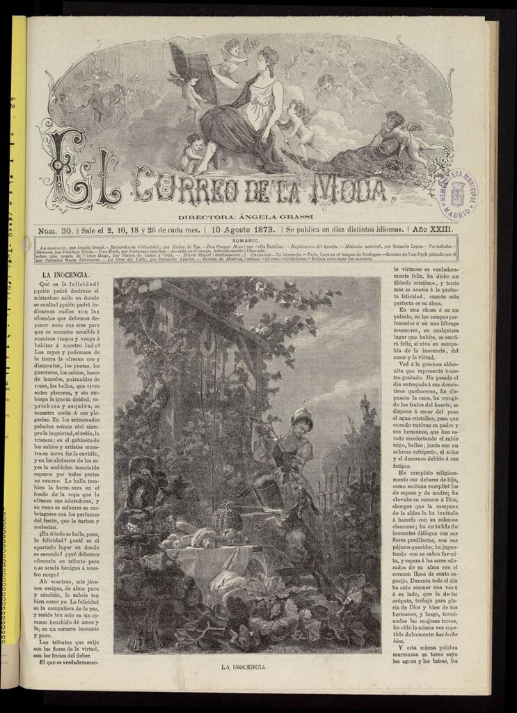 Miniatura de El Correo de la Moda: periódico del bello sexo del 10 de agosto de 1873