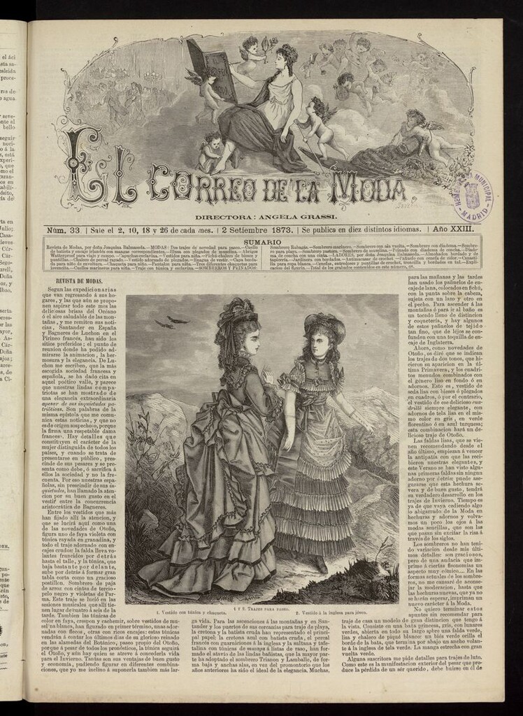 Miniatura de El Correo de la Moda: periódico del bello sexo del 2 de septiembre de 1873
