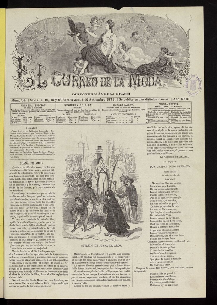 Miniatura de El Correo de la Moda: periódico del bello sexo del 10 de septiembre de 1873
