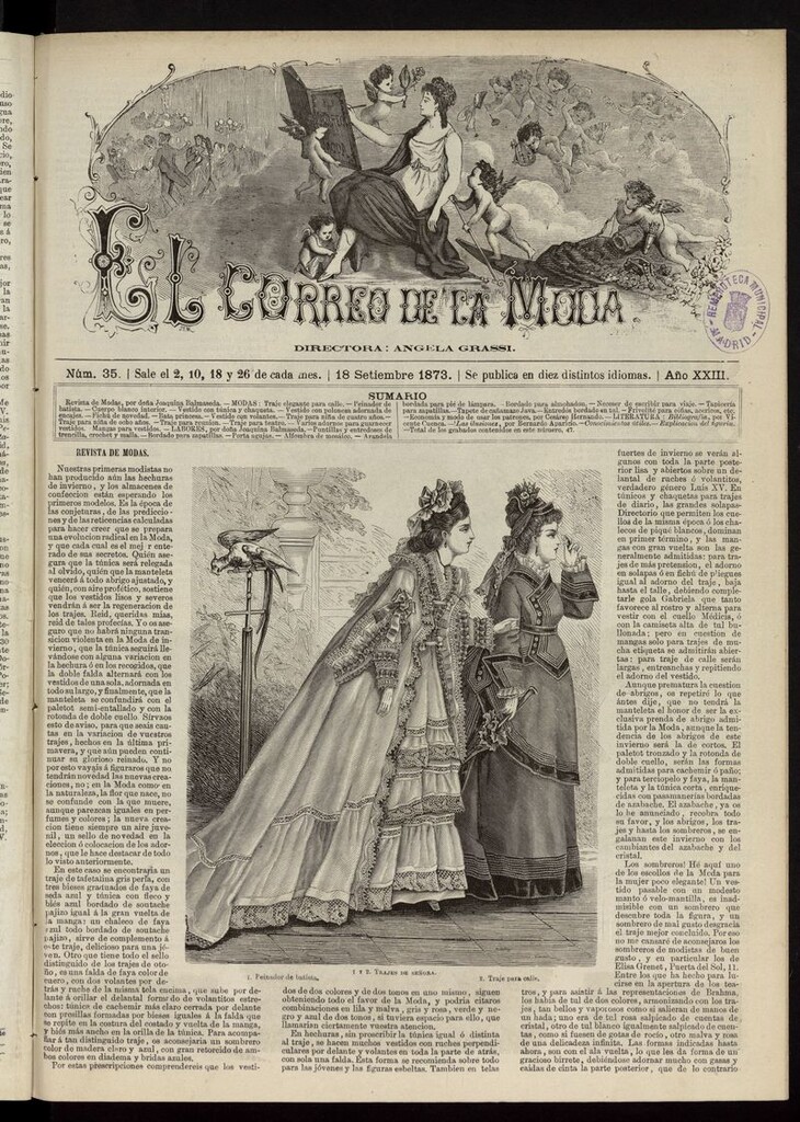 Miniatura de El Correo de la Moda: periódico del bello sexodel 18 de septiembre de 1873