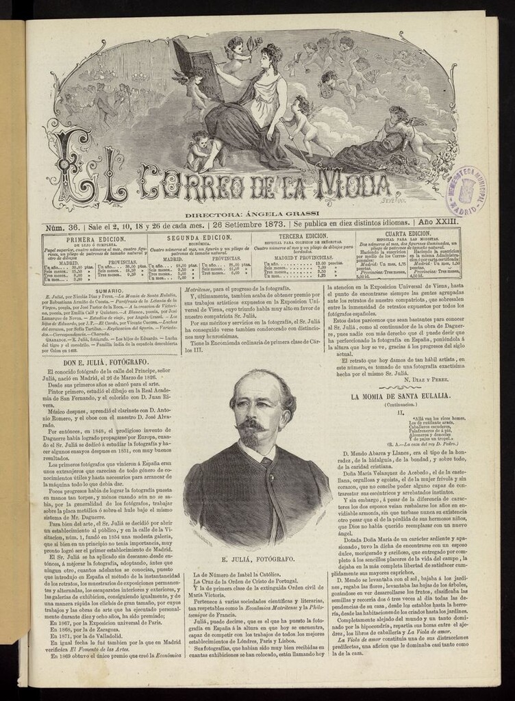 Miniatura de El Correo de la Moda: periódico del bello sexo del 26 de septiembre de 1873