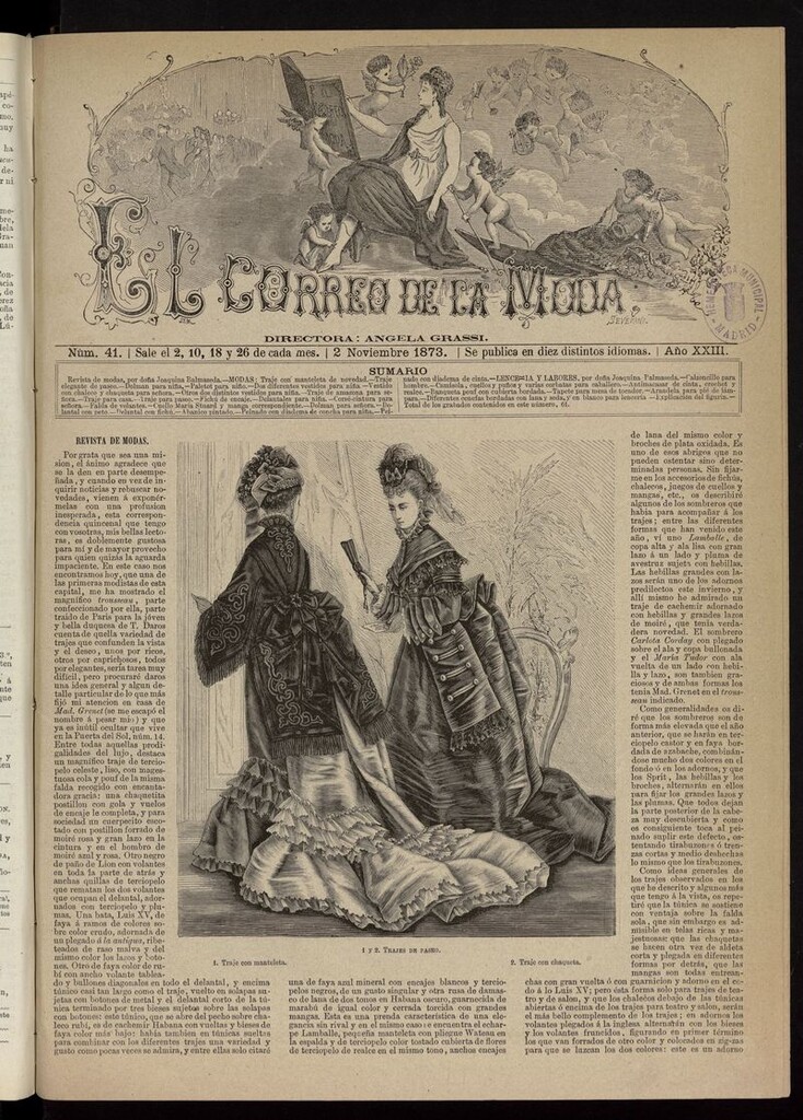 Miniatura de El Correo de la Moda: periódico del bello sexo del 2 de noviembre de 1873