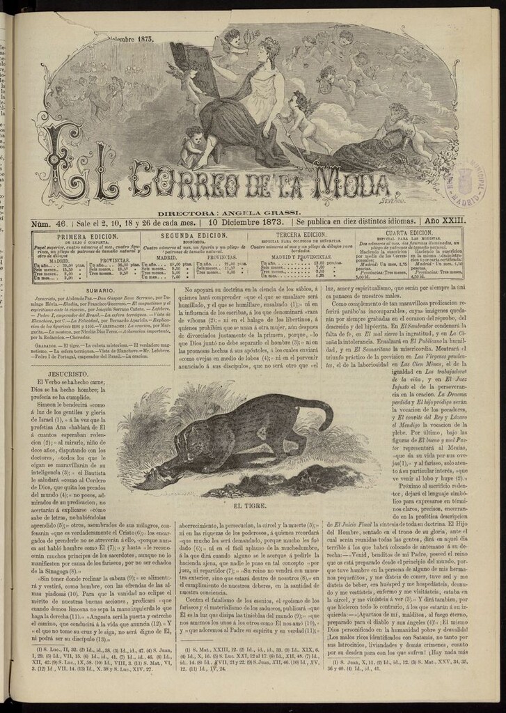 Miniatura de El Correo de la Moda: periódico del bello sexo del 10 de diciembre de1873