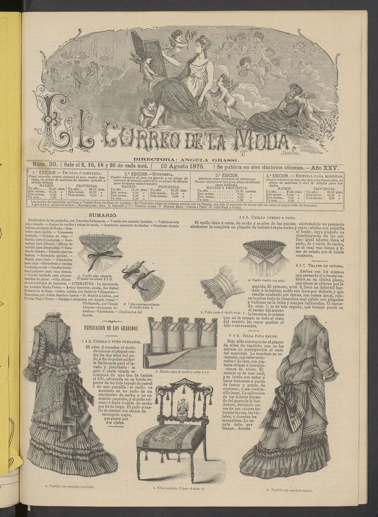 Miniatura de El Correo de la Moda: periódico del bello sexo del 10 de agosto de 1875