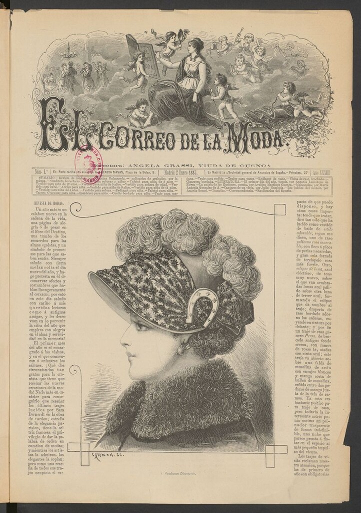 Miniatura de El Correo de la Moda: periódico del bello sexo del 2 de enero de 1883