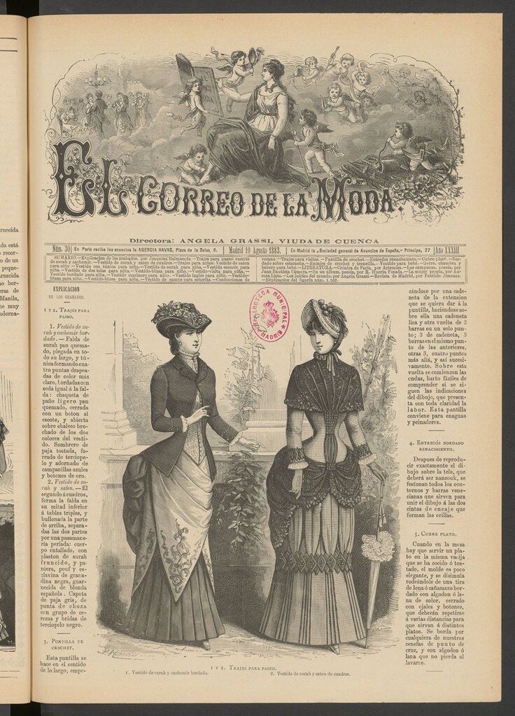Miniatura de El Correo de la Moda: periódico del bello sexo del 10 de agosto de 1883