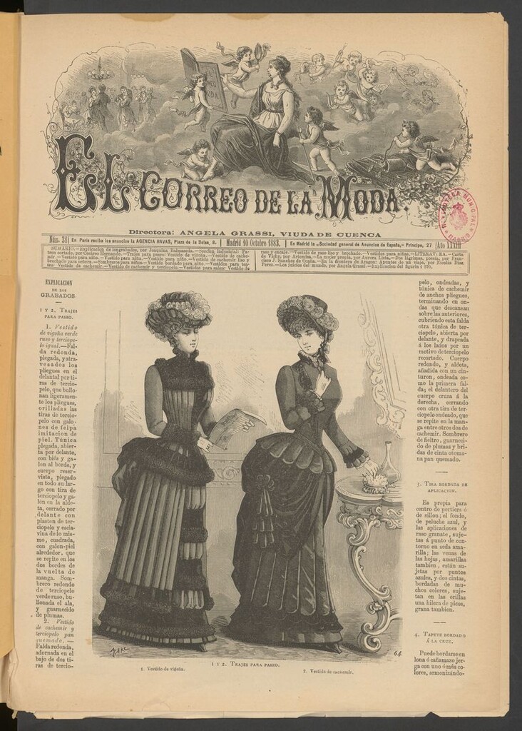 Miniatura de El Correo de la Moda: periódico del bello sexo del 10 de octubre de 1883