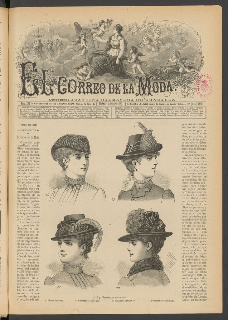 Miniatura de El Correo de la Moda: periódico del bello sexo del 18 de octubre de 1883