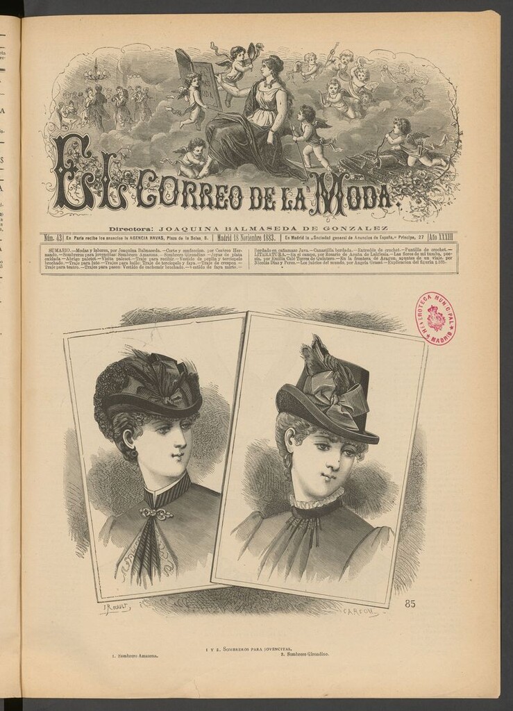 Miniatura de El Correo de la Moda: periódico del bello sexo del 18 de noviembre de 1883