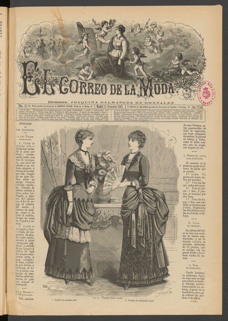 Miniatura de El Correo de la Moda: periódico del bello sexo del 26 de noviembre de 1883