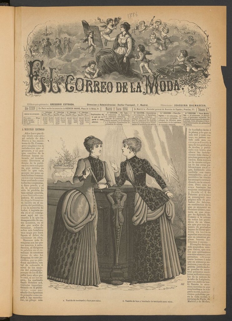 Miniatura de El Correo de la Moda: periódico del bello sexo del 2 de enero de 1884