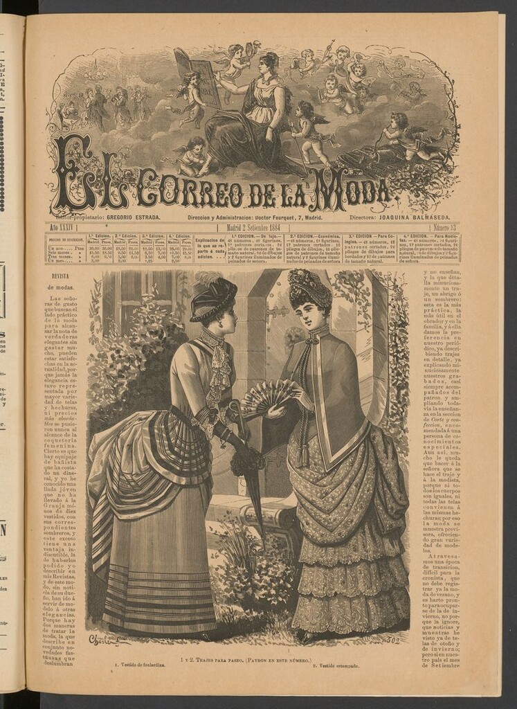Miniatura de El Correo de la Moda: periódico del bello sexo del 2 de septiembre de 1884