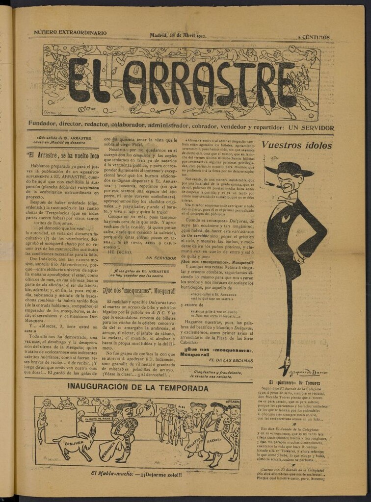 Miniatura de El Arrastre del 28 de abril de 1912, número extraordinario