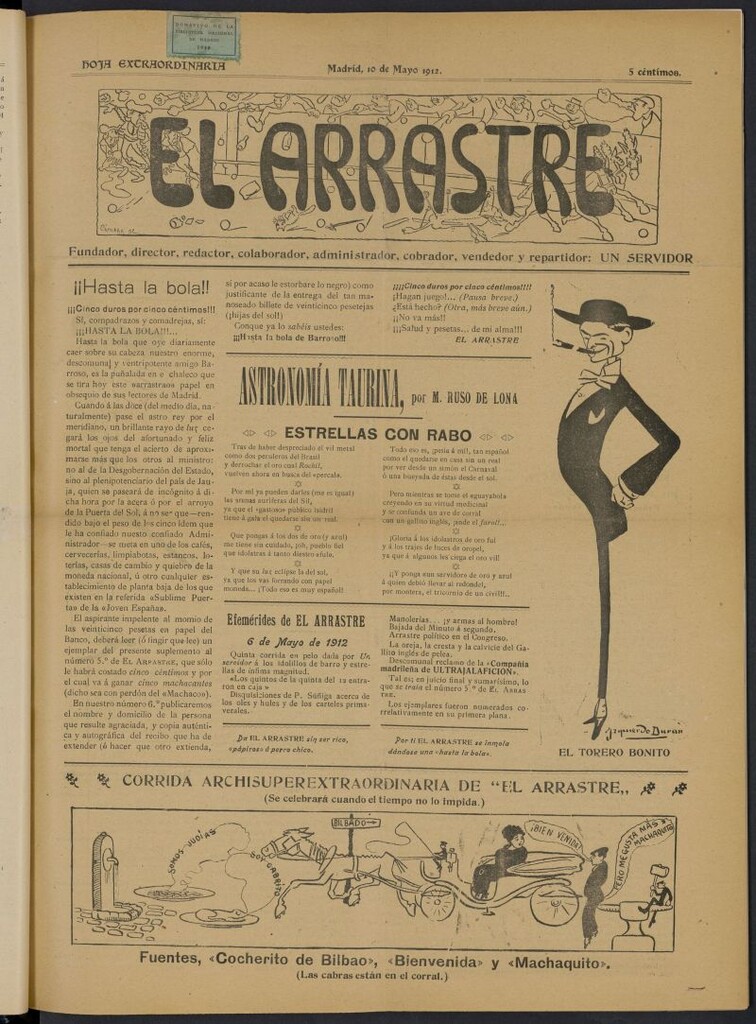Miniatura de El Arrastre del 10 de mayo de 1912