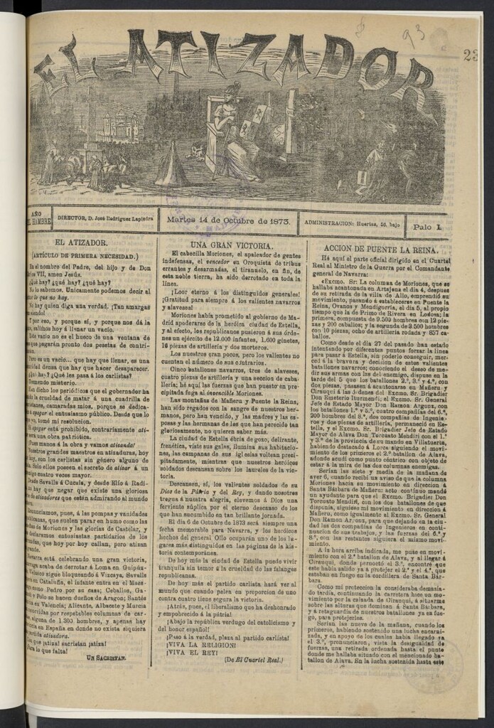 Miniatura de El Atizador del 14 de octubre de 1873