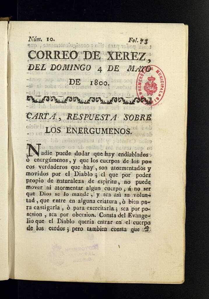 Miniatura de El Correo de Xerez del 4 de mayo de 1800, nº 10